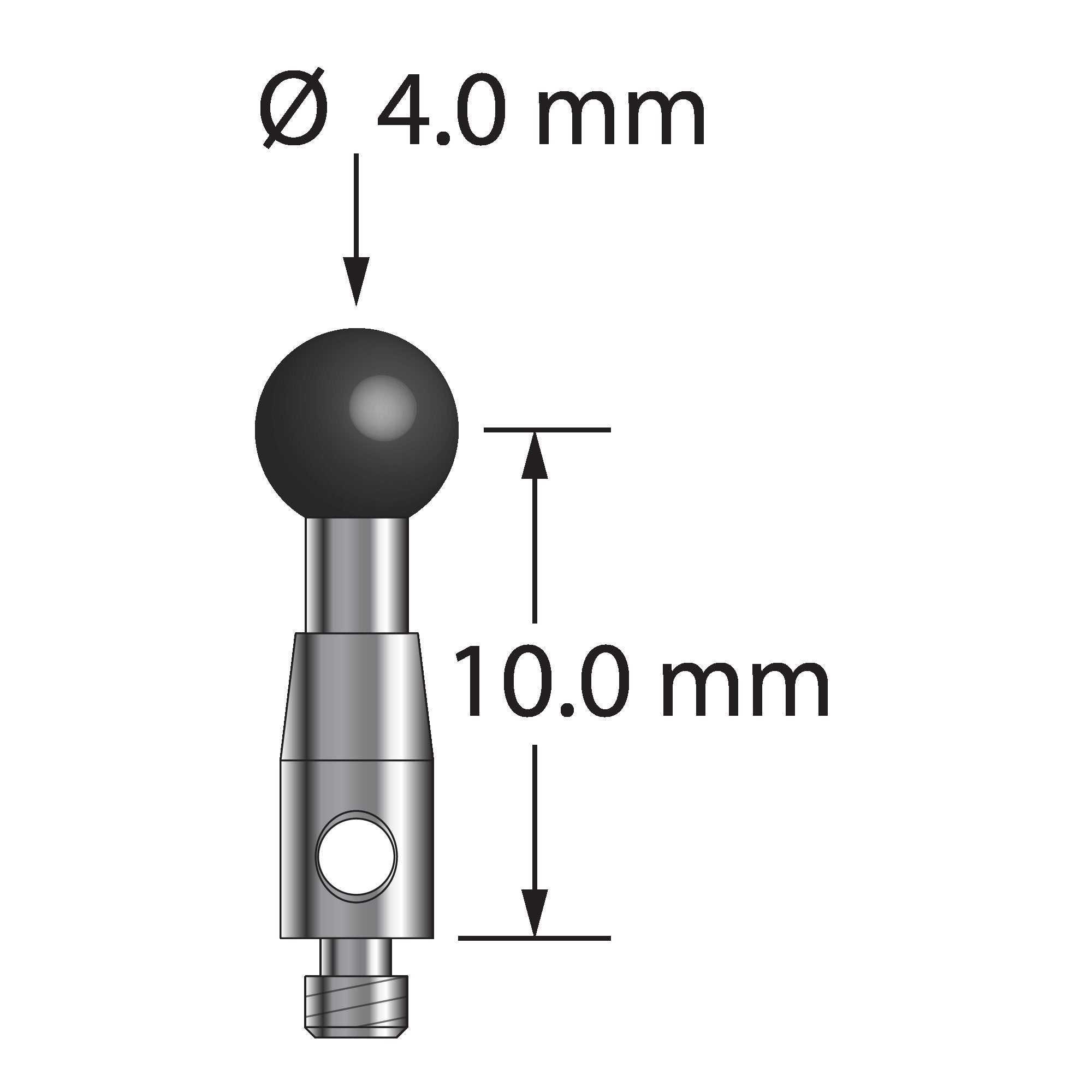 TM2-4012-SN M2 stylus with 4.0mm silicon nitride ball and carbide shaft by Q-Mark Manufacturing, Inc.