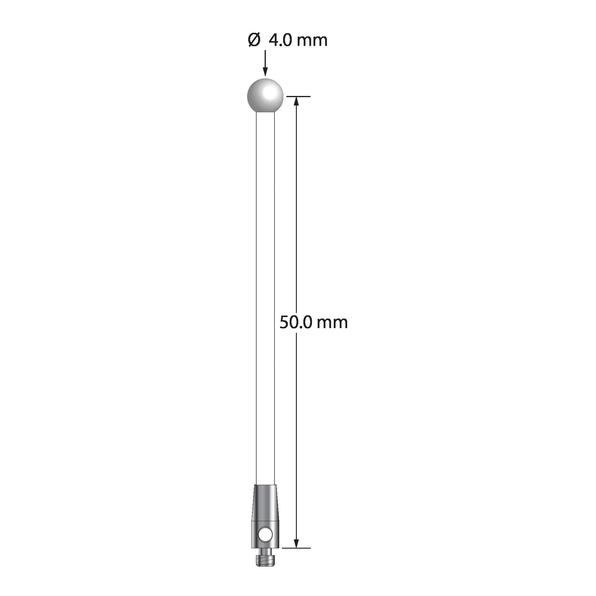 TM2-4052-C-Z M2 stylus with 4.0mm zirconia ball, ceramic stem, and stainless steel base by Q-Mark Manufacturing, Inc.