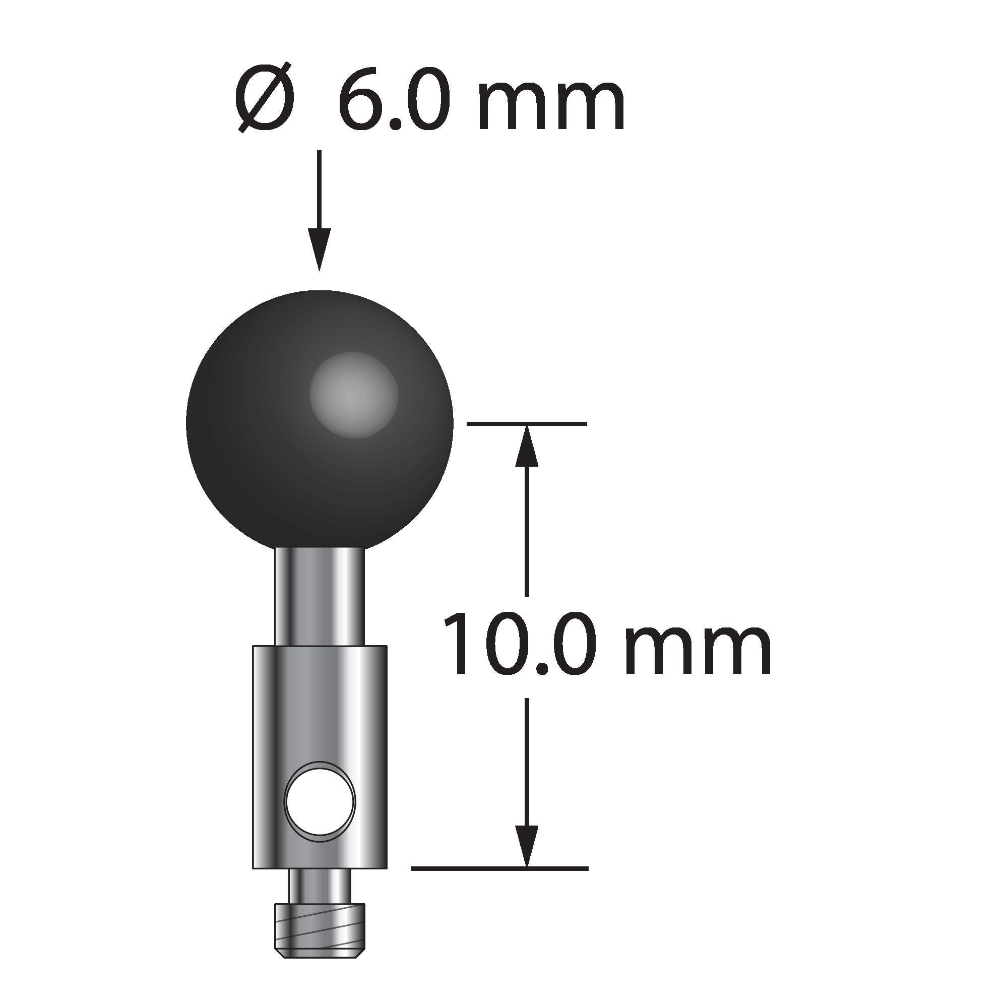 TM2-6013-SN M2 stylus with 6.0mm silicon nitride ball and carbide stem by Q-Mark Manufacturing, Inc.