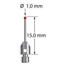 TM3-1015-DS.7 M3 stylus with 1.0mm ruby ball, carbide stem, and stainless steel base, 15.0mm long by Q-Mark Manufacturing, Inc.