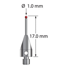 TM3-1017-TX-8 M3 stylus with 1.0mm ruby ball, carbide stem, titanium base, 17.0mm long by Q-Mark Manufacturing, Inc.