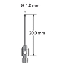 TM3-1020-DS.7-SN M3 stylus with 1.0mm silicon nitride ball and carbide stem, 20.0mm long by Q-Mark Manufacturing, Inc.