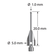 TM3-1020-TX-8-D M3 stylus, 1.0mm diamond sphere, carbide stem, titanium base, 20.0mm long by Q-Mark Manufacturing, Inc.
