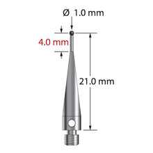 TM3-1021-S-SN M3 stylus with 1.0mm silicon nitride ball, stainless steel stem, 21.0mm length by Q-Mark Manufacturing, Inc.