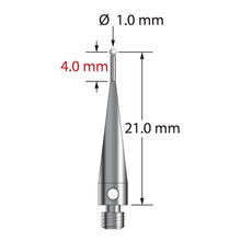 TM3-1021-S-Z M3 stylus with 1.0mm zirconia ball, stainless steel stem, 21.0mm length by Q-Mark Manufacturing, Inc.