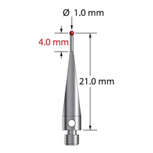 TM3-1021-S M3 stylus with 1.0mm ruby ball, stainless steel stem, 21.0mm length by Q-Mark Manufacturing, Inc.