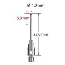 TM3-1022 M3 stylus with 1.0mm ruby ball, carbide stem, and stainless steel base, 22mm long by Q-Mark Manufacturing, Inc.