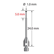 TM3-1024-06-SN M3 stylus with 1.0mm silicon nitride ball and stainless steel base, 24.0mm long by Q-Mark Manufacturing, Inc.