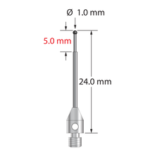 TM3-1024-06-SN M3 stylus, 1.0mm silicon nitride ball, carbide stem, stainless steel base, 24mm long by Q-Mark Manufacturing, Inc.