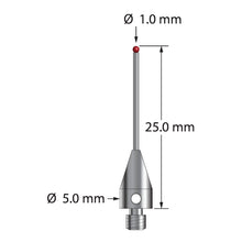 TM3-1025-TX-8 M3 stylus with ruby ball, carbide stem, and titanium base, 25mm long by Q-Mark Manufacturing, Inc.