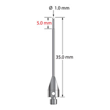 TM3-1035-TX-Z M3 stylus with 1.0mm zirconia ball, carbide stem, and titanium base, 35.0mm long by Q-Mark Manufacturing, Inc.