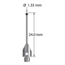 TM3-1324-TX-SN M3 stylus with 1.35mm ruby ball, carbide stem, titanium base, 24mm long by Q-Mark Manufacturing, Inc.