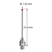 TM3-1331-TX M3 1.35mm ruby ball stylus with carbide stem and titanium base, 31mm long by Q-Mark Manufacturing, Inc.