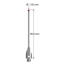 TM3-1340-TX M3 1.35mm ruby ball carbide stem titanium base stylus, 40mm long by Q-Mark Manufacturing, Inc.