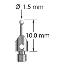 TM3-1510-Z M3 stylus with 1.5mm zirconia ball, carbide stem, and stainless steel base, 10mm long by Q-Mark Manufacturing, Inc.