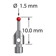 TM3-1510 M3 stylus with 1.5mm ruby ball, carbide stem, and stainless steel base, 10mm long by Q-Mark Manufacturing, Inc.