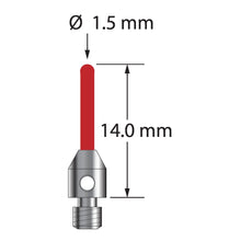 TM3-1514-B M3 cylinder stylus with 1.5mm ruby cylinder and stainless steel base, 14mm long by Q-Mark Manufacturing, Inc.