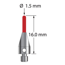 TM3-1516-B-TX M3 XXT stylus with 1.5mm ruby cylinder and titanium base, 16mm long.