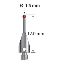 TM3-1517-TX M3 stylus with 1.5mm ruby ball, carbide stem, and titanium base, 17mm long by Q-Mark Manufacturing, Inc.