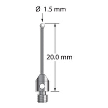 TM3-1520-Z M3 stylus with 1.5mm zirconia ball, carbide stem, and stainless steel base, 20mm long by Q-Mark Manufacturing, Inc.