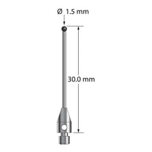 TM3-1530-DS1-SN M3 stylus with 1.5mm silicon nitride ball and carbide stem, 30mm long by Q-Mark Manufacturing, Inc.