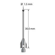 TM3-1530-TX-7.5-SN M3 stylus with 1.5mm silicon nitride ball, carbide stem, and titanium base, 30mm long by Q-Mark Manufacturing, Inc.
