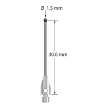 TM3-1530.75-DS1-SN M3 stylus with 1.5mm silicon nitride ball and stainless steel base by Q-Mark Manufacturing, Inc.