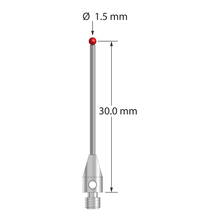 TM3-1530.75-DS1 M3 stylus with 1.5mm ruby ball, carbide stem, and stainless steel base by Q-Mark Manufacturing, Inc.