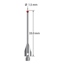 TM3-1533-TX M3 1.5mm ruby ball stylus with carbide stem and titanium base, 33mm long by Q-Mark Manufacturing, Inc.
