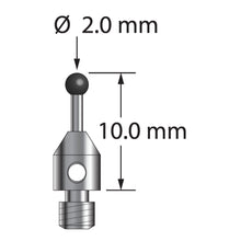 TM3-2010-SN M3 stylus, 2.0mm silicon nitride ball, carbide stem, stainless steel base, 10.0mm long by Q-Mark Manufacturing, Inc.