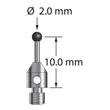 TM3-2011-SN M3 stylus with 2.0mm silicon nitride ball and stainless steel base, 10.0mm long by Q-Mark Manufacturing, Inc.