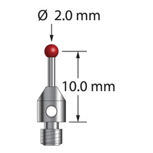TM3-2011 M3 stylus with 2.0mm ruby ball, carbide stem, and stainless steel base, 10.0mm long by Q-Mark Manufacturing, Inc.