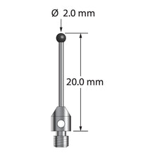 TM3-2020-SN M3 stylus with 2.0mm silicon nitride ball, carbide stem, and stainless steel base, 20.0mm long by Q-Mark Manufacturing, Inc.