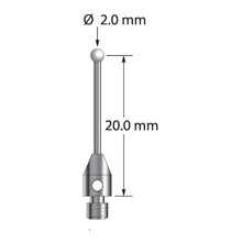 TM3-2021-6-Z M3 stylus with 2.0mm zirconia ball, carbide stem, and stainless steel base by Q-Mark Manufacturing, Inc.