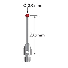 TM3-2021-6 M3 stylus with 2.0mm ruby ball, carbide stem, and stainless steel base by Q-Mark Manufacturing, Inc.