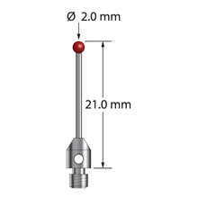 TM3-2021 M3 stylus with 2.0mm ruby ball, carbide stem, and stainless steel base, 21.0mm long by Q-Mark Manufacturing, Inc.