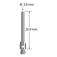 TM3-2025-BC M3 cylinder stylus with 2.0mm carbide cylinder and stainless steel base, 25.0mm long by Q-Mark Manufacturing, Inc.