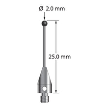 TM3-2025-TX-SN M3 stylus with 2.0mm silicon nitride ball, carbide stem, titanium base.