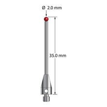 TM3-2035-TX M3 ruby ball stylus, 2.0mm diameter, titanium base, 35.0mm long by Q-Mark Manufacturing, Inc.