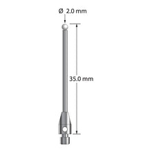 TM3-2035-Z M3 stylus with 2.0mm zirconia ball, carbide stem, and stainless steel base, 35.0mm long by Q-Mark Manufacturing, Inc.