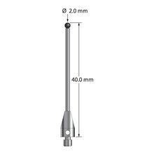 TM3-2040-TX-SN M3 2.0mm silicon nitride ball stylus with carbide stem and titanium base, 40.0mm long by Q-Mark Manufacturing, Inc.
