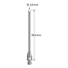 TM3-2040-Z M3 stylus with 2.0mm zirconia ball, carbide stem, and stainless steel base, 40.0mm long by Q-Mark Manufacturing, Inc.