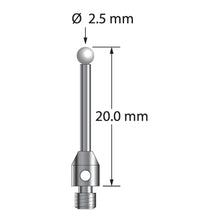 TM3-2520-Z M3 stylus with 2.5mm zirconia ball, carbide stem, and stainless steel base, 20mm long by Q-Mark Manufacturing, Inc.