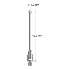 TM3-2540-TX-Z M3 stylus with 2.5mm zirconia ball, carbide stem, and titanium base, 40mm long by Q-Mark Manufacturing, Inc.