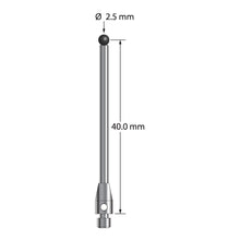 TM3-2541.25-DS2-SN M3 stylus with 2.5mm silicon nitride ball, carbide stem, and stainless steel base by Q-Mark Manufacturing, Inc.