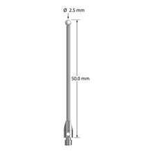 TM3-2550-Z M3 stylus with 2.5mm zirconia ball, carbide stem, and stainless steel base, 50mm long by Q-Mark Manufacturing, Inc.