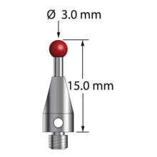 TM3-3015-TX M3 ruby ball stylus with carbide stem and titanium base, 15.0 mm long, by Q-Mark Manufacturing, Inc.