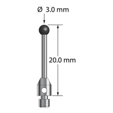 TM3-3020-SN M3 stylus with 3.0mm silicon nitride ball and carbide shaft, 20.0mm long by Q-Mark Manufacturing, Inc.