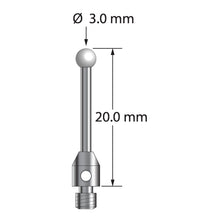 TM3-3020-Z M3 stylus with 3.0mm zirconia ball, carbide shaft, and stainless steel base, 20.0mm long by Q-Mark Manufacturing, Inc.