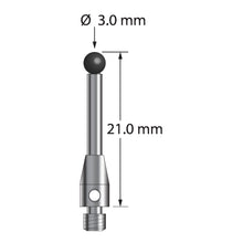 TM3-3021-8-SN M3 stylus with 3.0mm silicon nitride ball, carbide stem, and stainless steel base, 21.0mm long by Q-Mark Manufacturing, Inc.